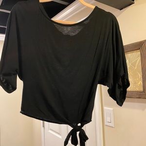 Cute black bebe crop top with tie